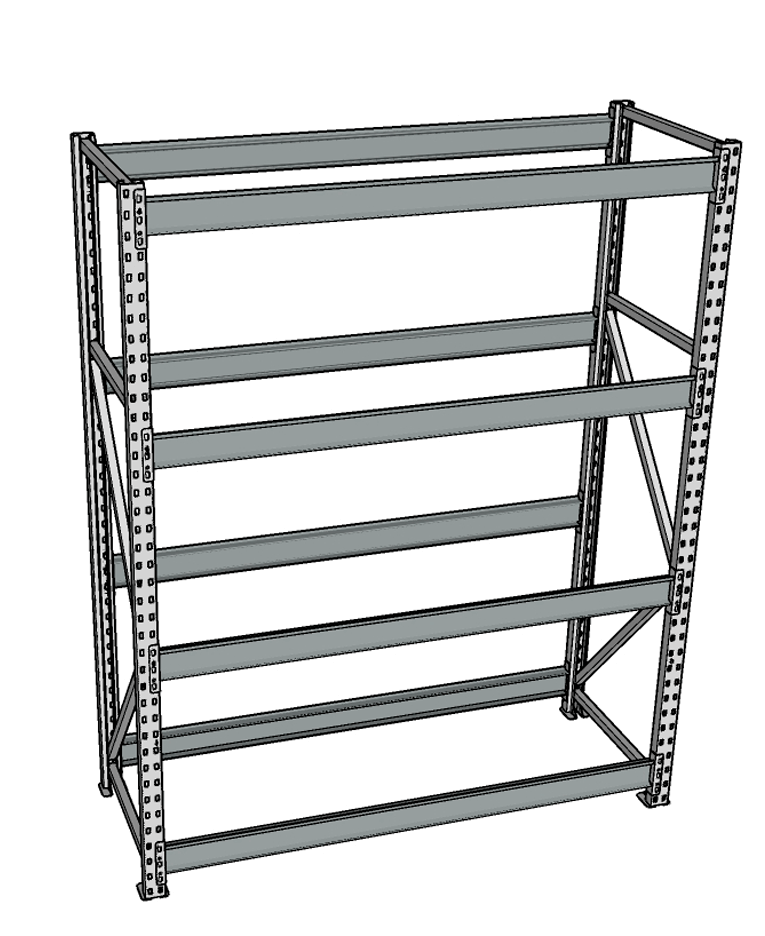 Стеллаж грузовой СГР 2000x1200x500 4 полки (без настила) купить в Челябинске